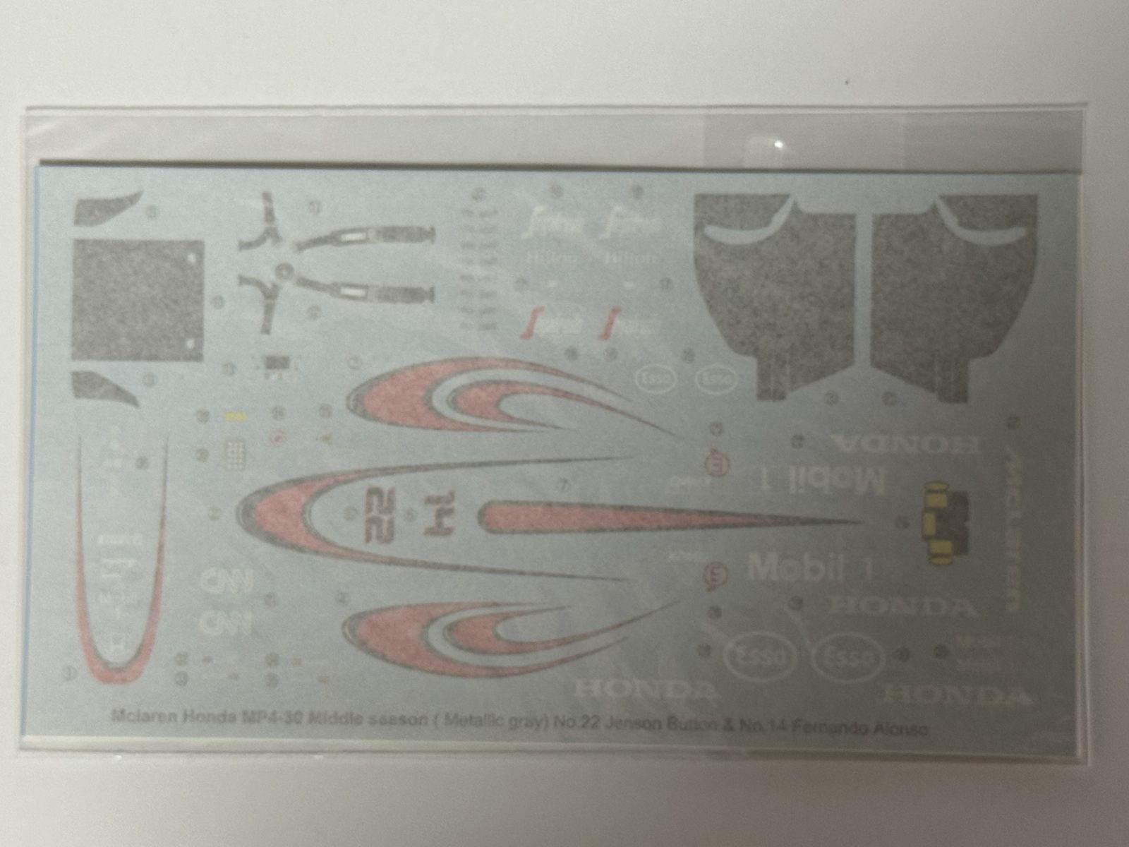 EBBRO McLAREN HONDA MP4-30 Middle-season 1/20 model kit — decals photo