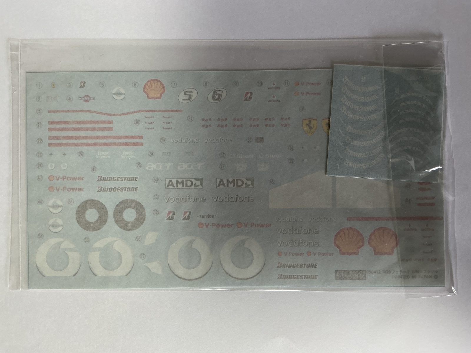FUJIMI Ferrari 248F1 Brazil GP 2008 1/20 model kit — decals photo