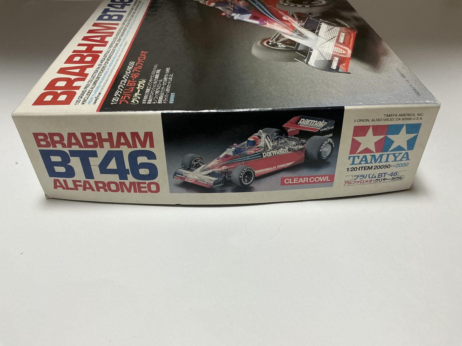 TAMIYA BRABHAM BT46 ALFAROMEO [CLEAR COWL Edition] 1/20 model kit — box photo 5