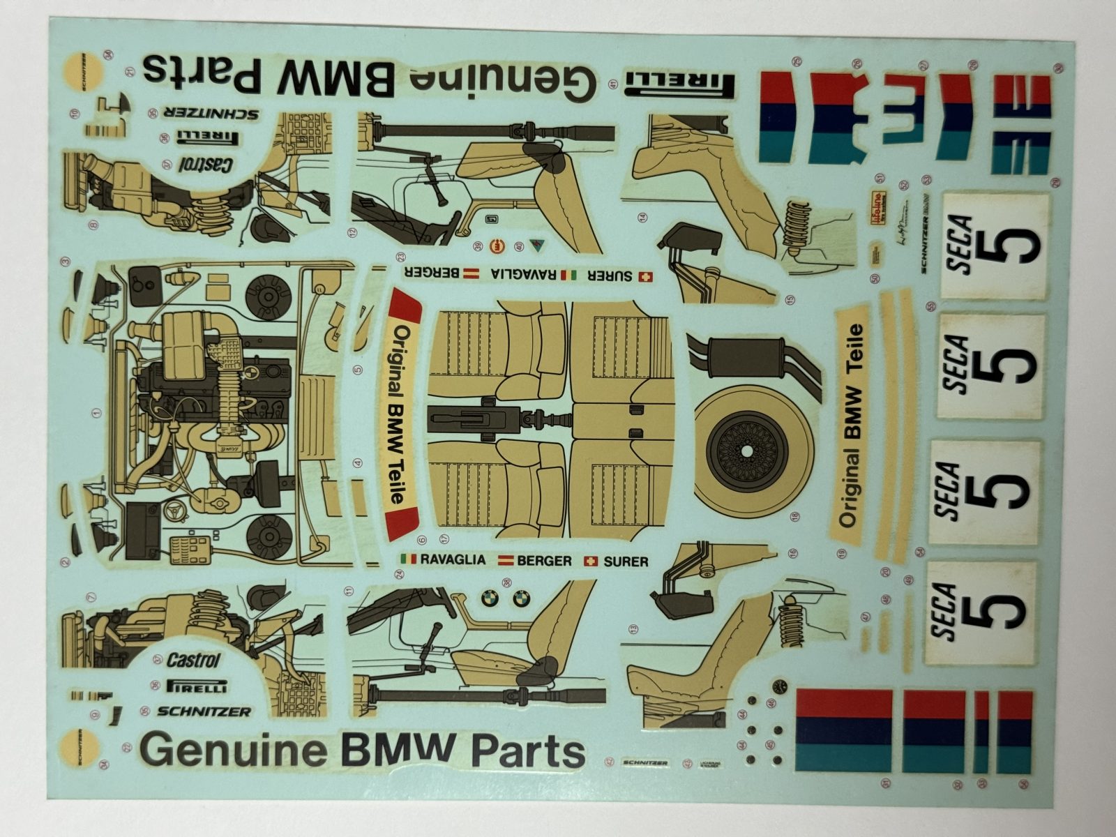 TAMIYA BMW 635CSi Gr.A RACING 1/24 model kit — decals photo