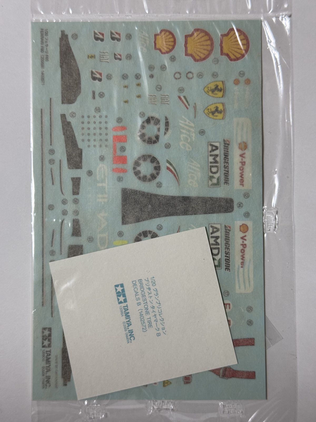 TAMIYA Ferrari F60 1/20 model kit — decals photo
