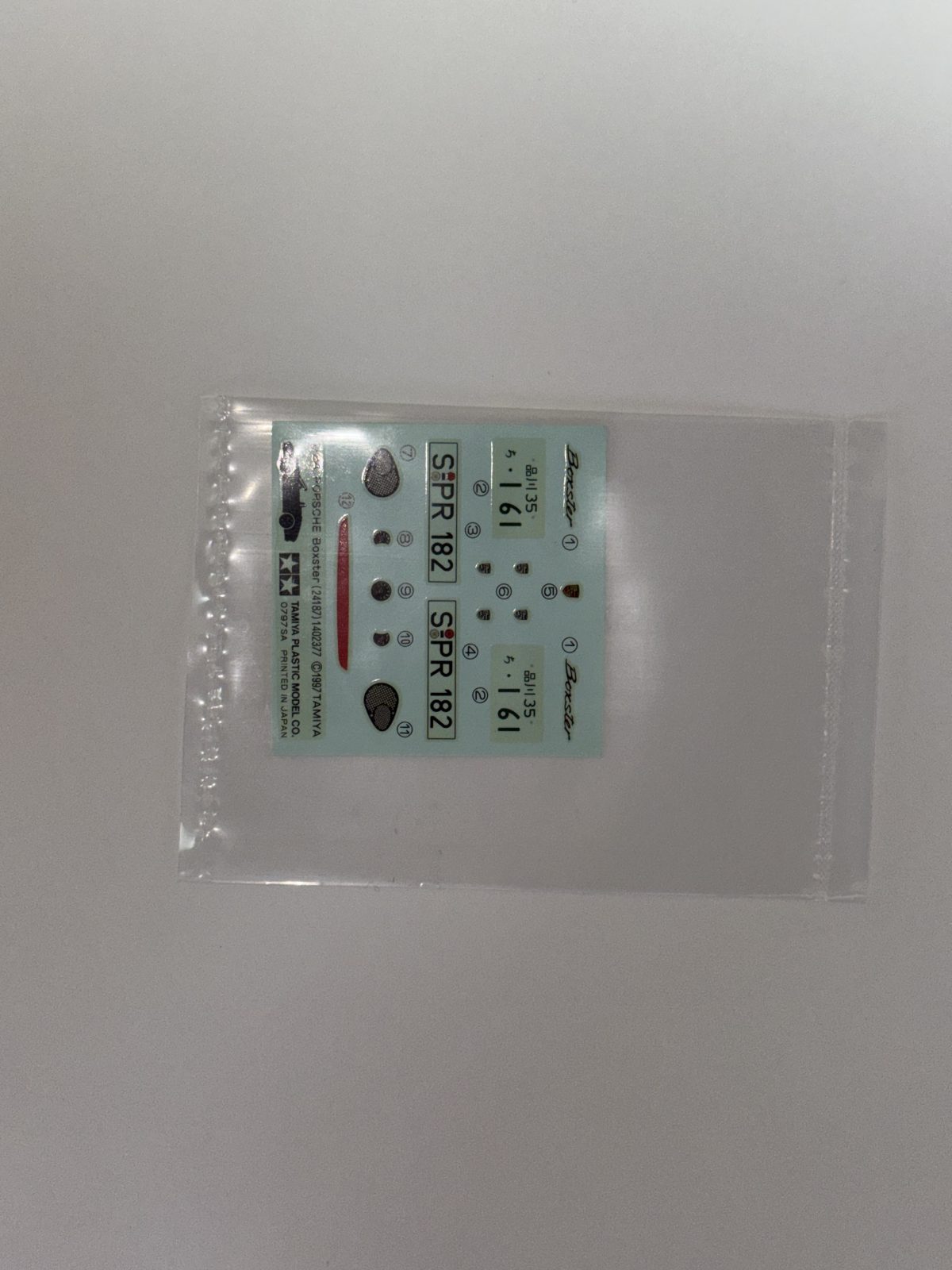 TAMIYA Porsche Boxster (986) 1/24 model kit — decals photo