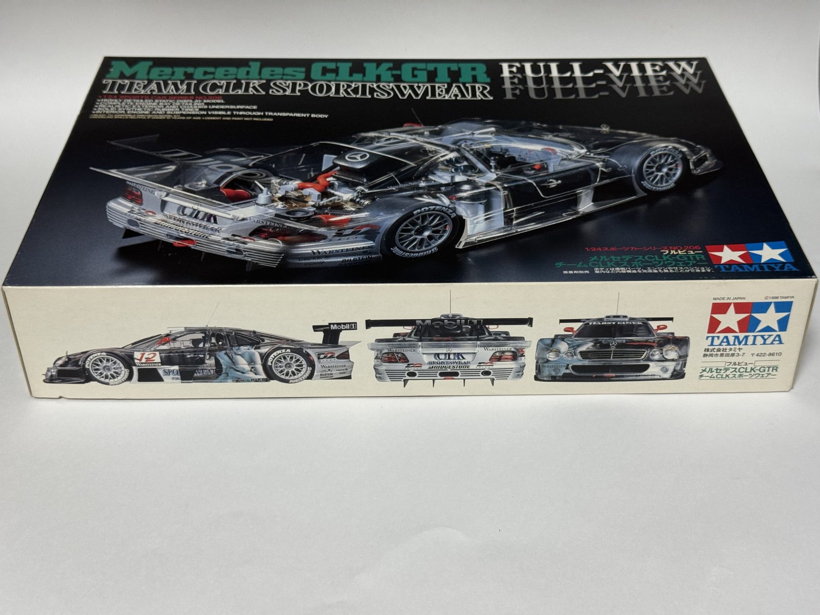 TAMIYA MERCEDES CLK-GTR TEAM CLK SPORTSWEAR  [Clear Cowl Edition] 1/24 model kit — box photo 3